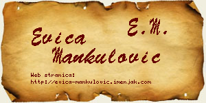 Evica Mankulović vizit kartica